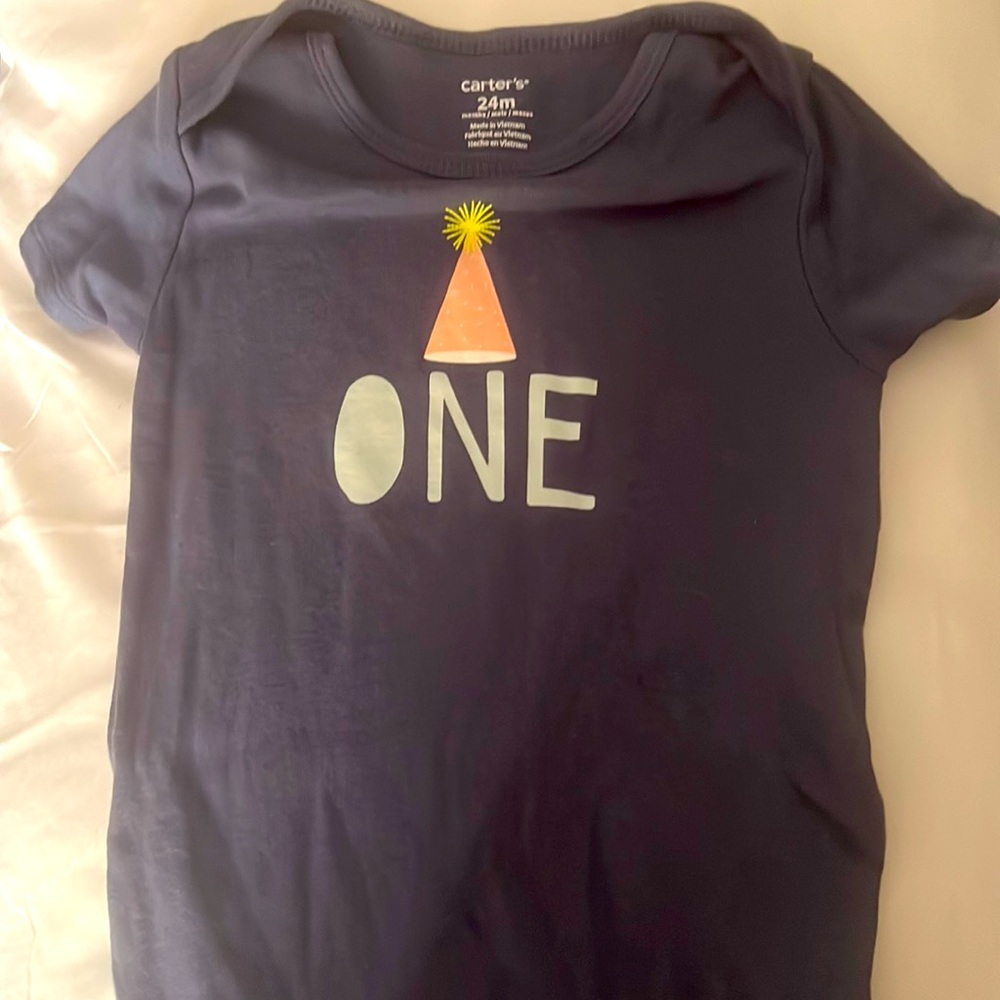 Onesis birthday boy one, carters size 24m